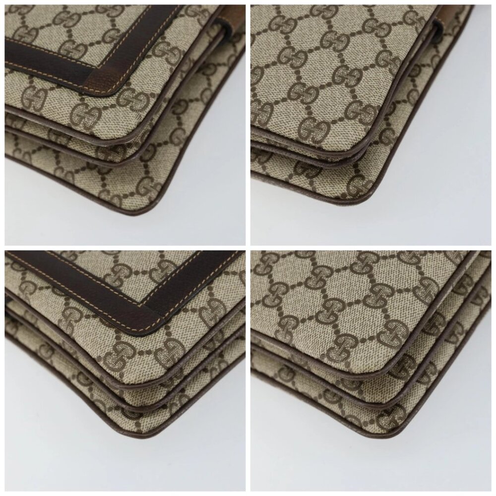 GUCCI GG Supreme Web Sherry Line Bag PVC Beige Gold 14 01 4085 Auth 151002 - Picture 16 of 16